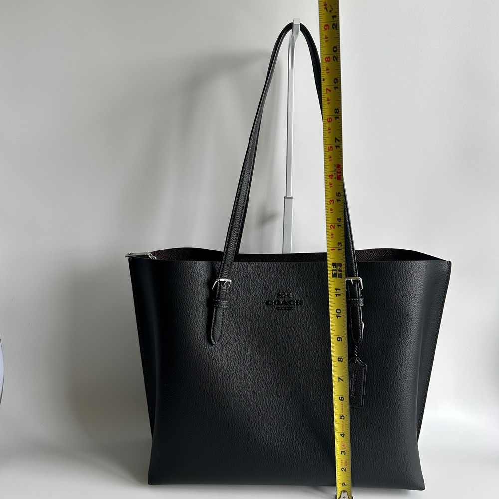 Coach Mollie Tote Black Pebbled Leather Shoulder Bag 1671 Excellent - Picture 12 of 13